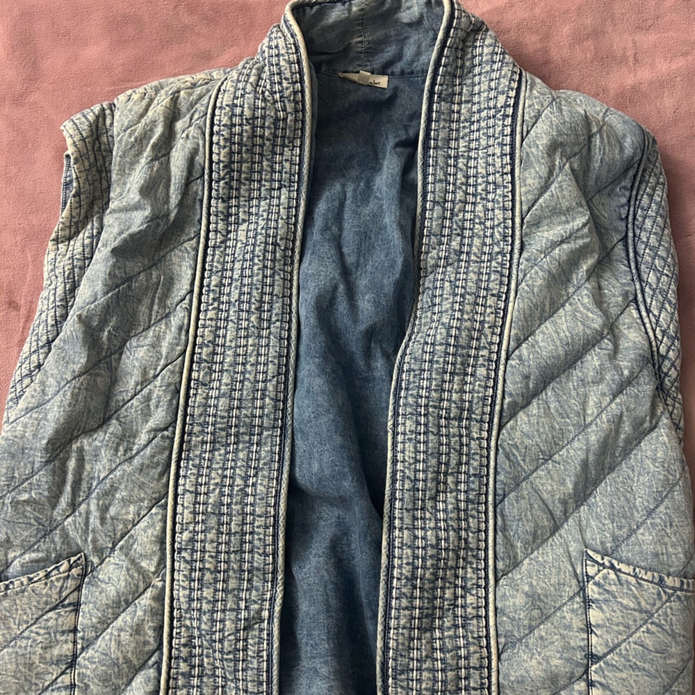 Quilted Denim Vest Free People Inspired